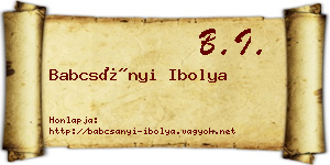 Babcsányi Ibolya névjegykártya
