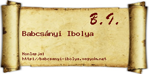 Babcsányi Ibolya névjegykártya
