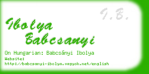ibolya babcsanyi business card
